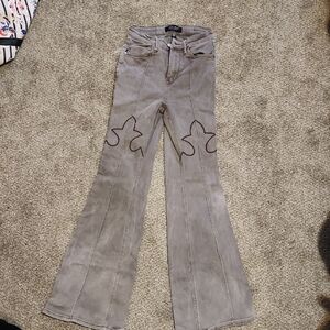 Western Gray Flared Women's Pants